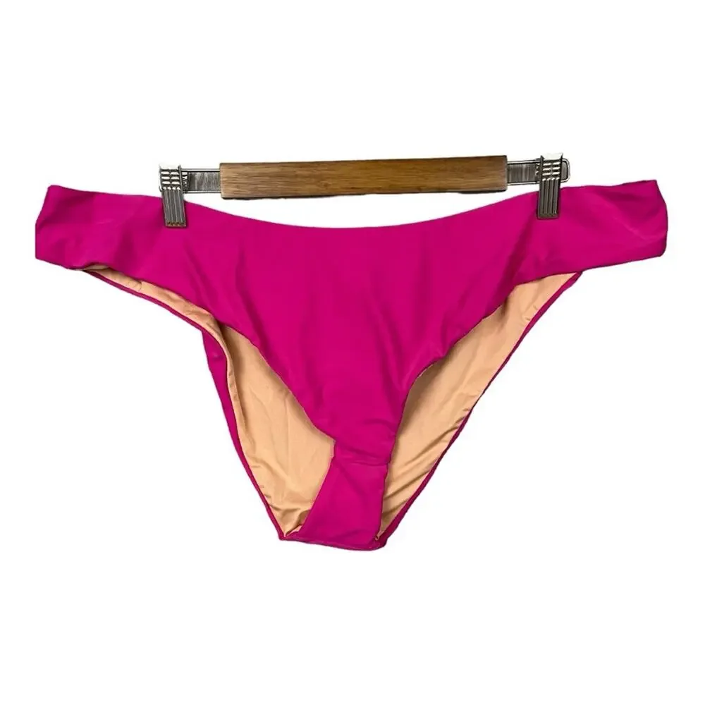 J. Crew Curved Waist Cheeky Bikini Bottom in Radiant Fuchsia‎ Size 2X NWT
